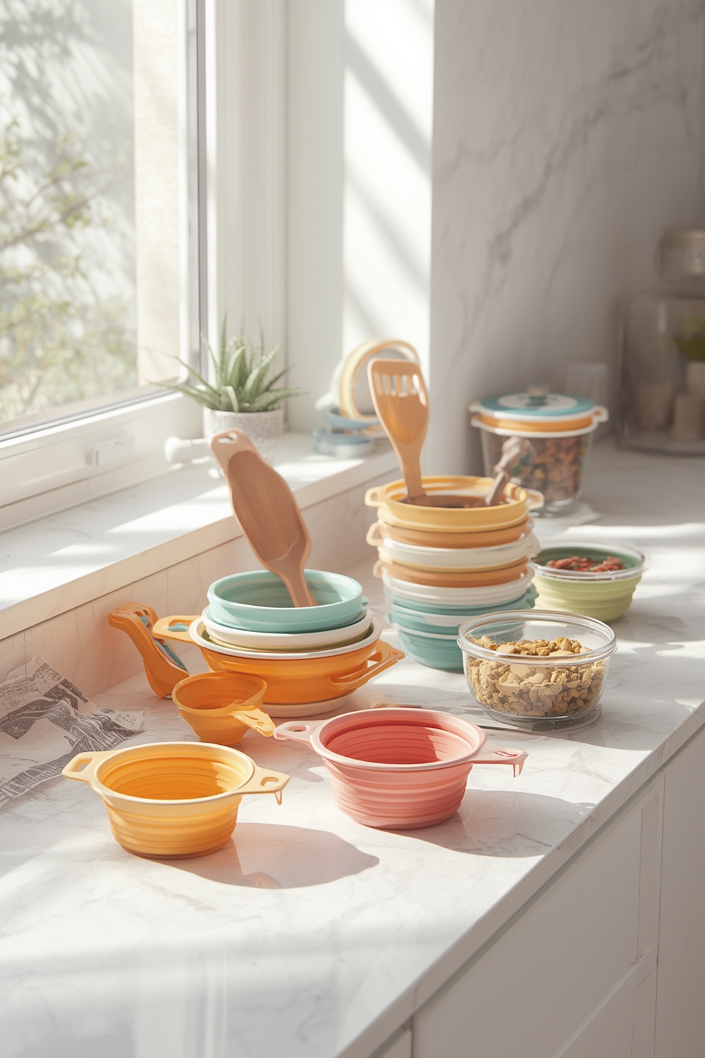 Collapsible silicone kitchen tools - Illustration 1