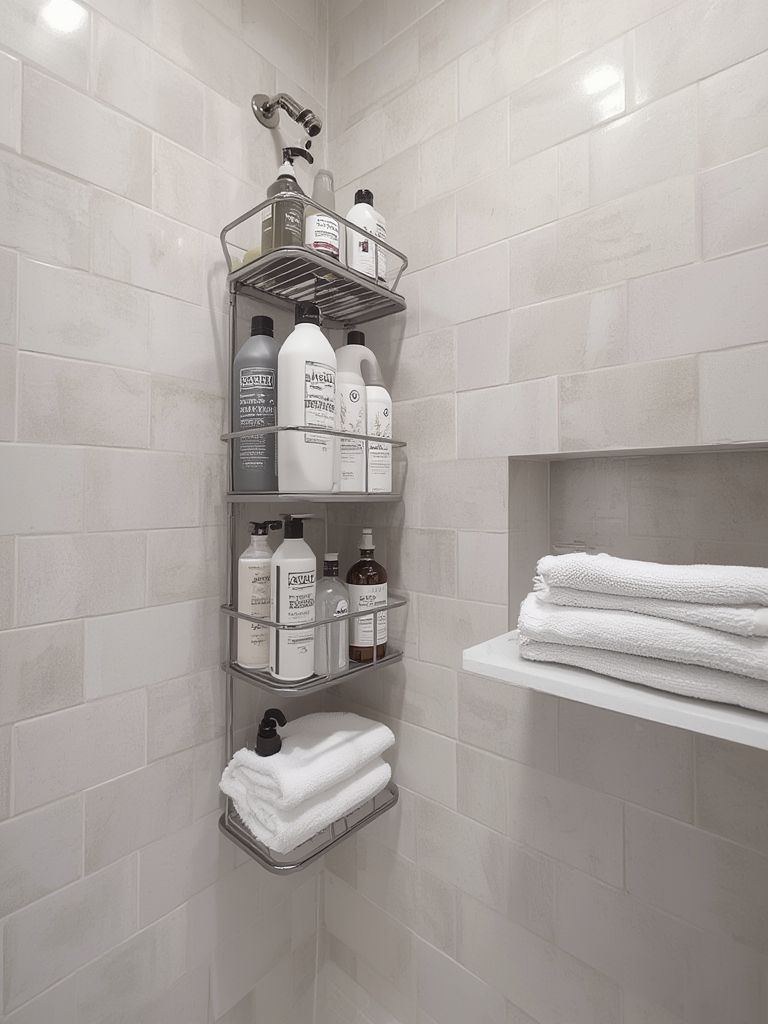 shower caddy in action