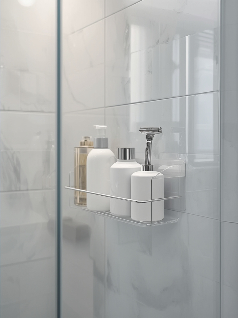 shower caddy in action