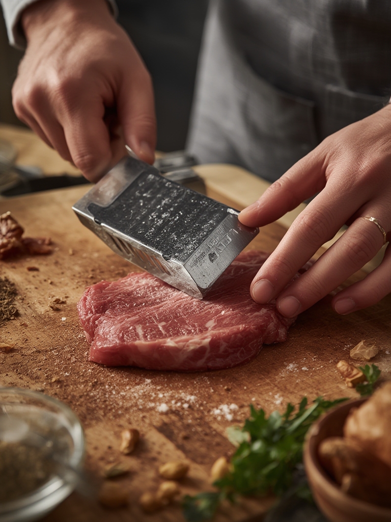 meat tenderizer in action