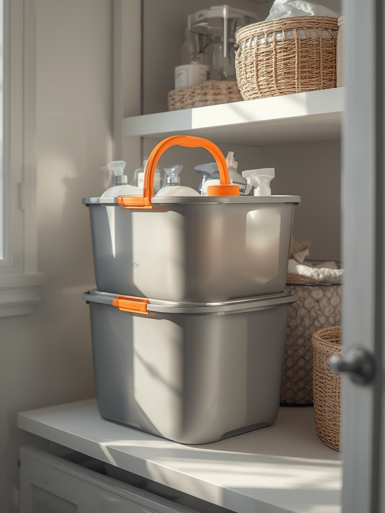 Cleaning caddy in action